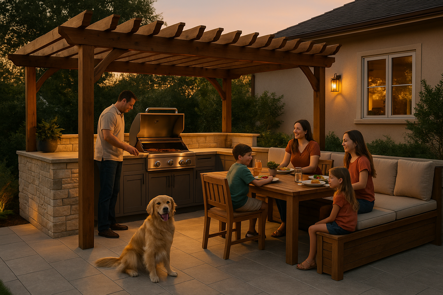 family friendly outdoor kitchen